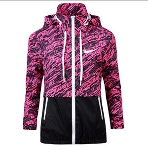 Pink and black nike windbreaker